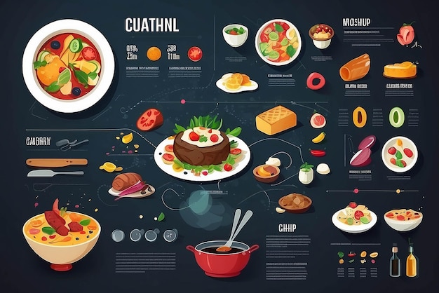 Culinary infographic illustration mockup