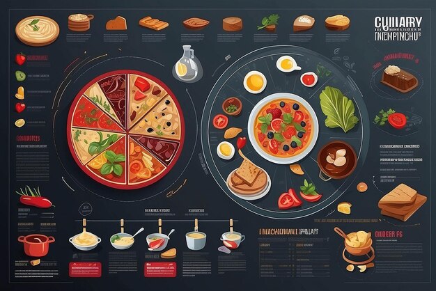 Culinary infographic illustration mockup