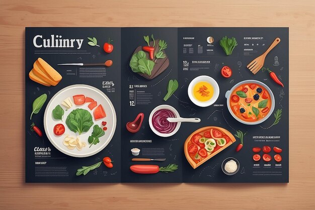 Culinary infographic illustration mockup