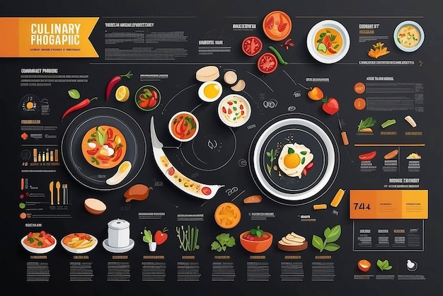 Culinary infographic illustration mockup