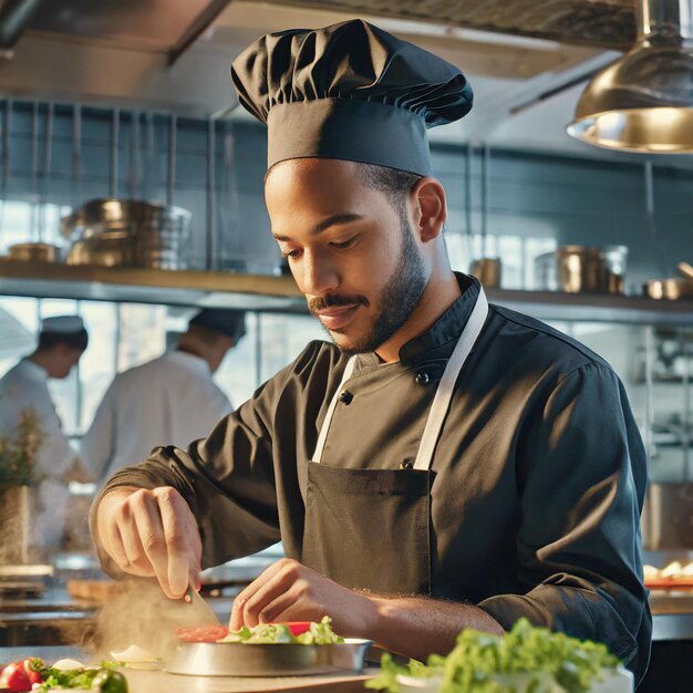 Culinary Mastery Talented Chef in Action