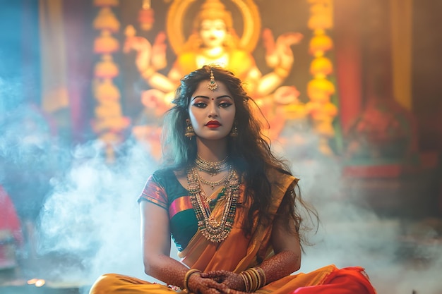 Cultural Dhunuchi Dance at Durga Puja Pandal