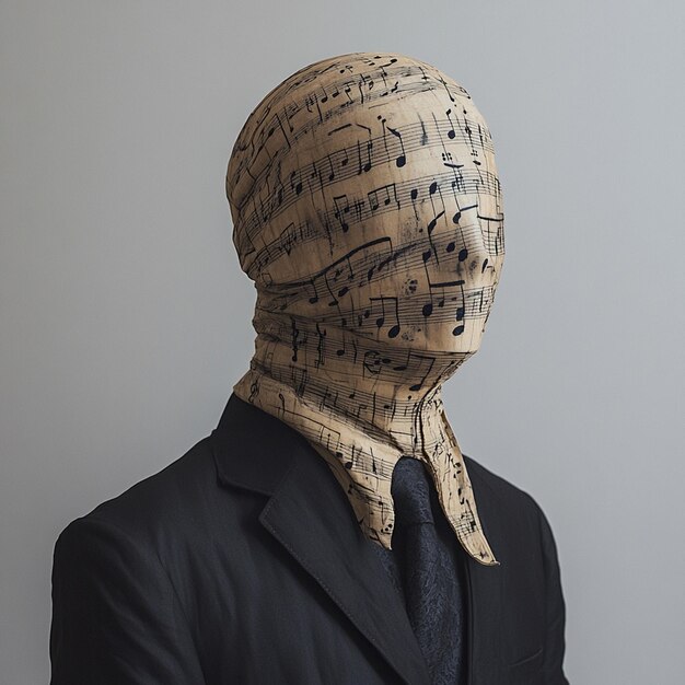 Cultural Fusion Swedish Man Wearing Musical Note Headgear