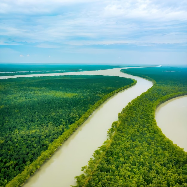 The cultural heritage of the world Mangroves in the forest Sundarban landscape image