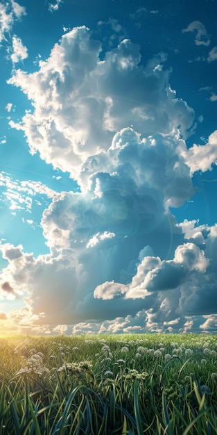 Cumulus clouds over the prairie