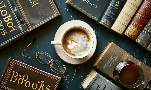 Photo a cup of books and a book with the words book ofbookon it