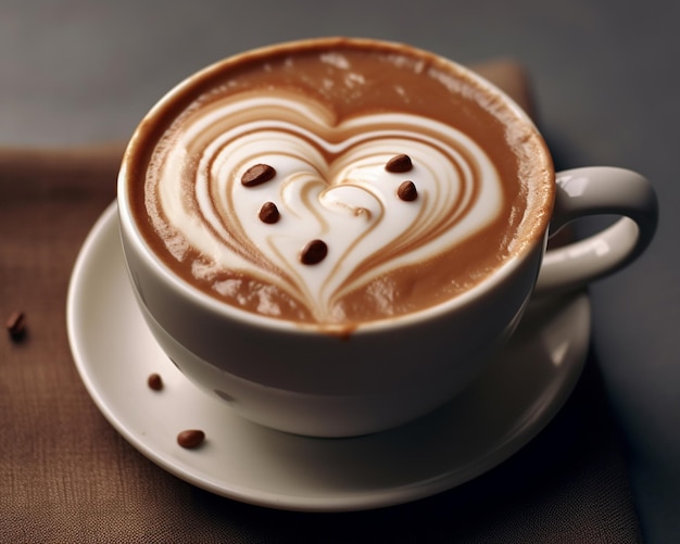 A Cup of Caffe with Love Shape