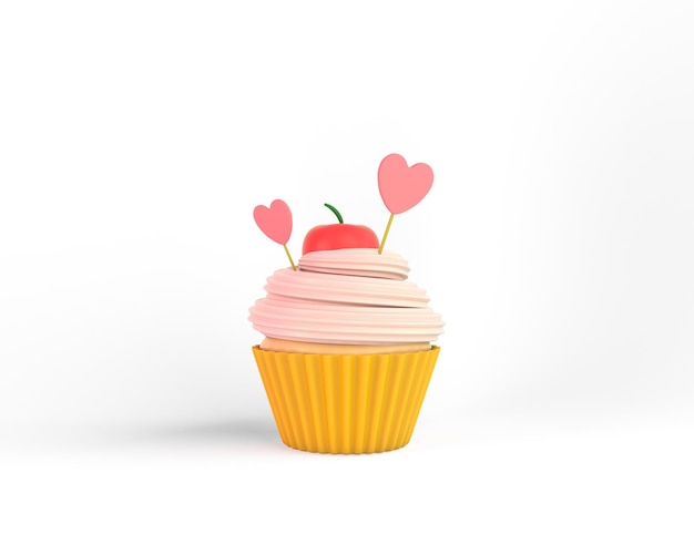 Cup Cake Left Side With White Background