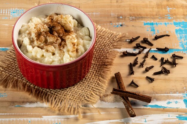 Cup of canjica typical food consumed in the Brazilian Festa Juninas