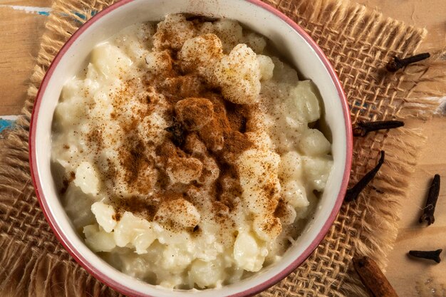 Cup of canjica typical food consumed in the Brazilian Festa Juninas