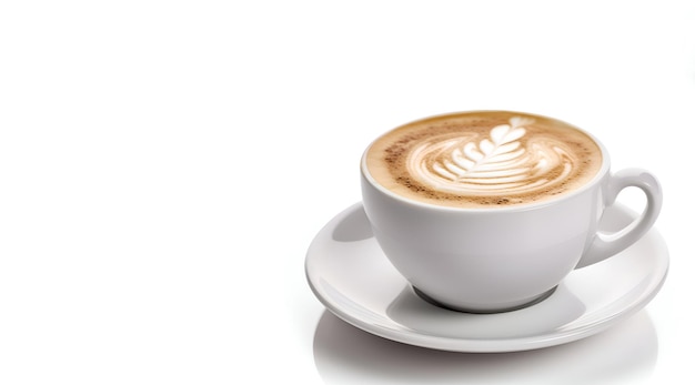 A cup of cappuccino on a white background Generative AI 5