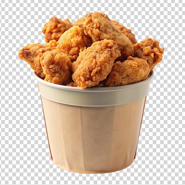 A cup of chicken wings on transparent background