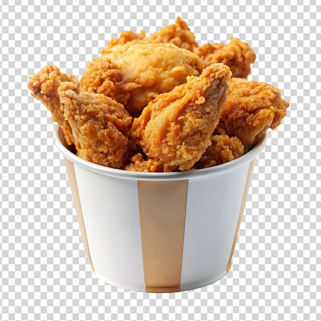 A cup of chicken wings on transparent background