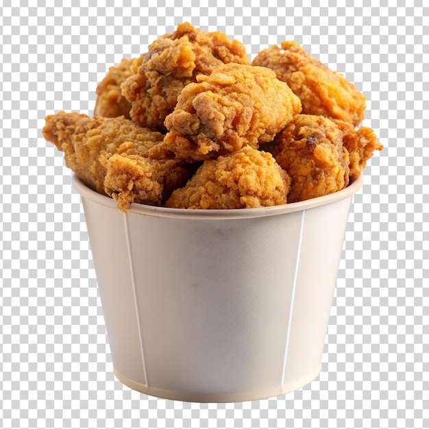 A cup of chicken wings on transparent background