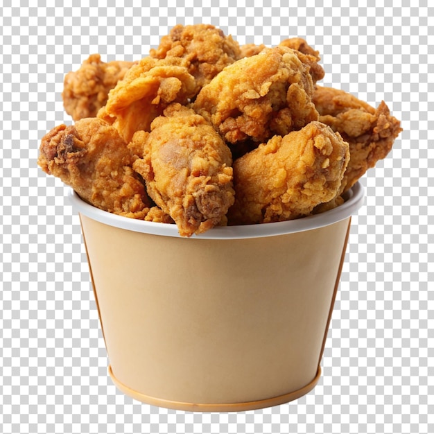 A cup of chicken wings on transparent background