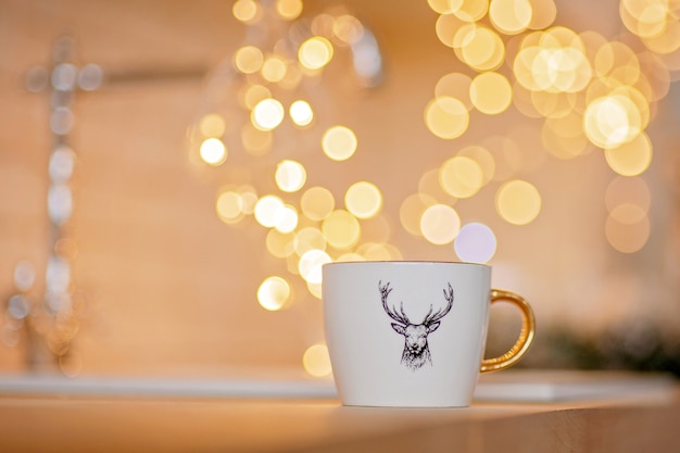 cup in christmas atmosphere