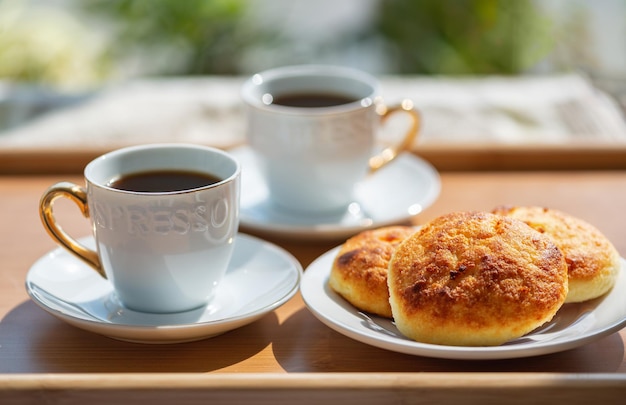 Cup of coffee and biscuits