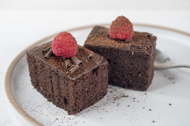 Cup of coffee and chocolate cake brownie