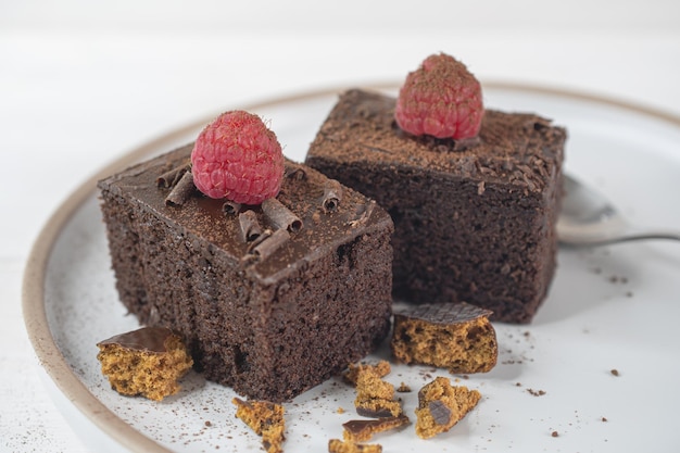 Cup of coffee and chocolate cake brownie