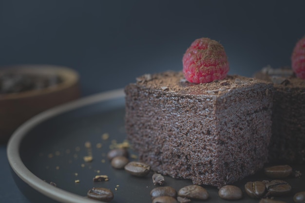 Cup of coffee and chocolate cake brownie