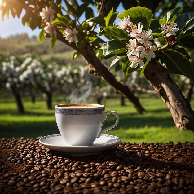 cup of coffee at a coffee plantation