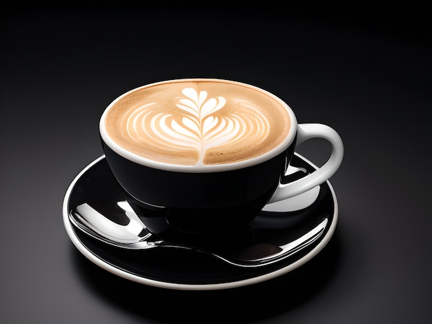 Cup of coffee in empty black background isolated background AI Generated