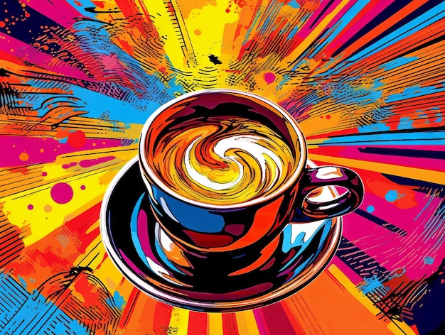 Cup of Coffee Pop Art Generative AI