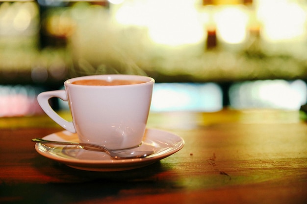 A cup of coffee on the table