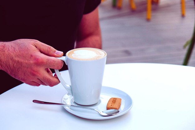 A cup of coffee on the table