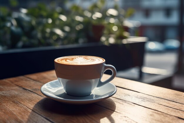 cup of coffee on a table