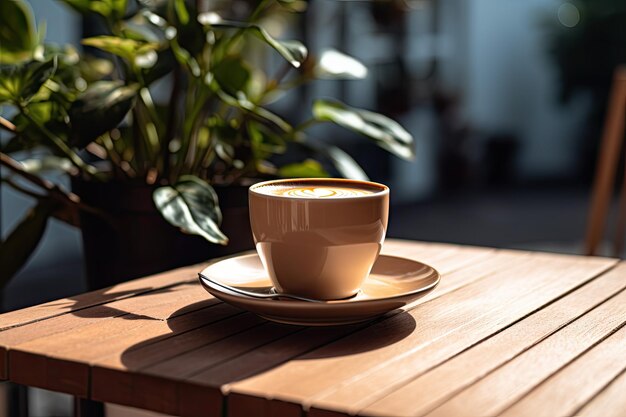 cup of coffee on a table