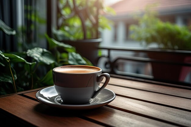 cup of coffee on a table