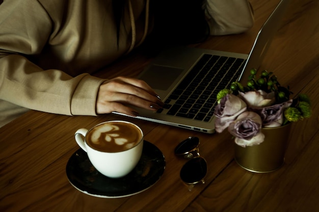 A cup of coffee while reading a book or magazine