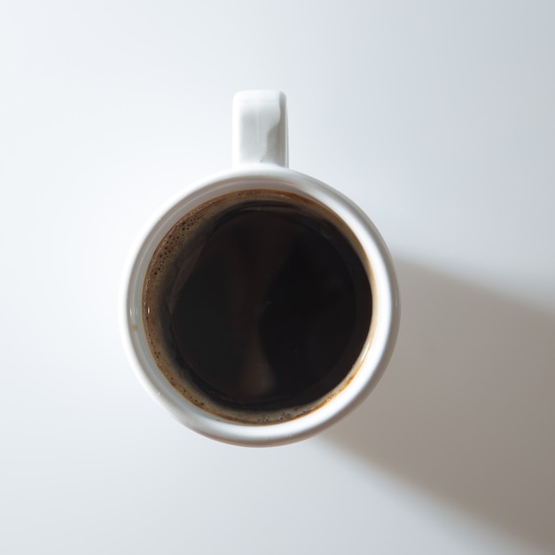 Cup of coffee on white background