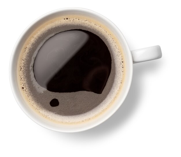 Cup of coffee on white background