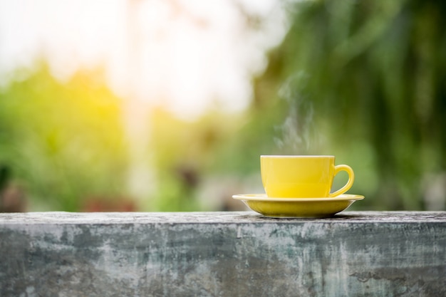 Cup of coffee with a blurred background