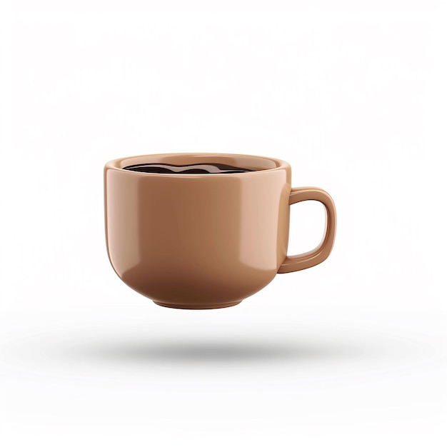 Photo a cup of coffee with a brown handle