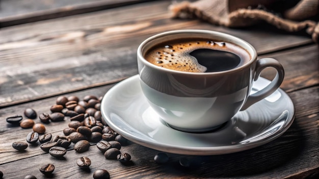 a cup of coffee with a cup of coffee on a saucer