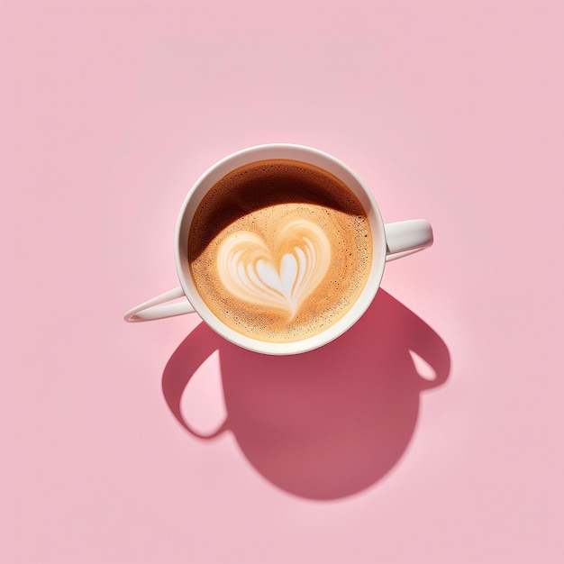 a cup of coffee with a heart drawn on it