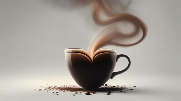 A cup of coffee with a heart drawn on it