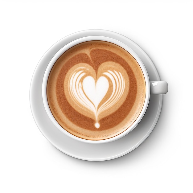 Photo a cup of coffee with a heartshaped design in the foam