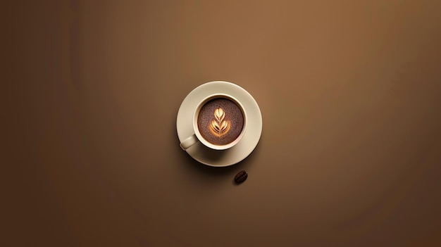 A cup of coffee with a latte art design