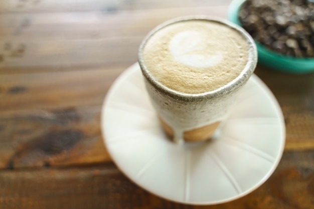 Cup of coffee with latte art