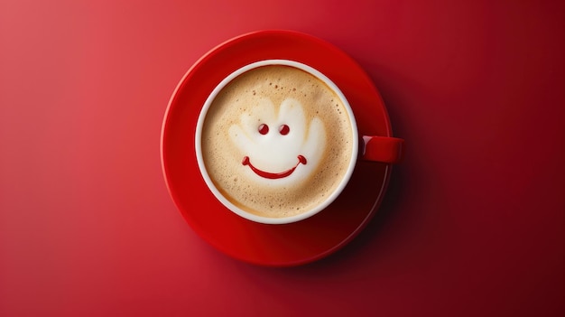 a cup of coffee with a smiley face on it