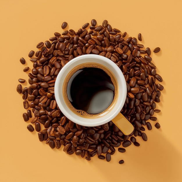 a cup of coffee with a spoon in it that says coffee