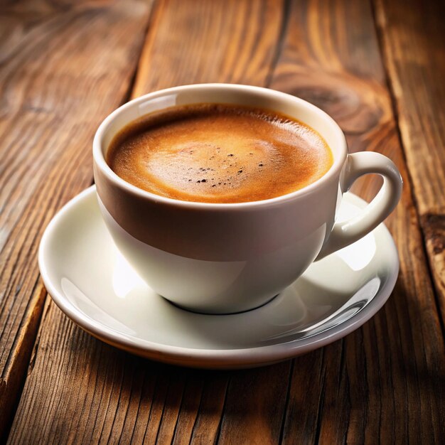 a cup of coffee with a spoon on a saucer and a saucer with a small cup of coffee