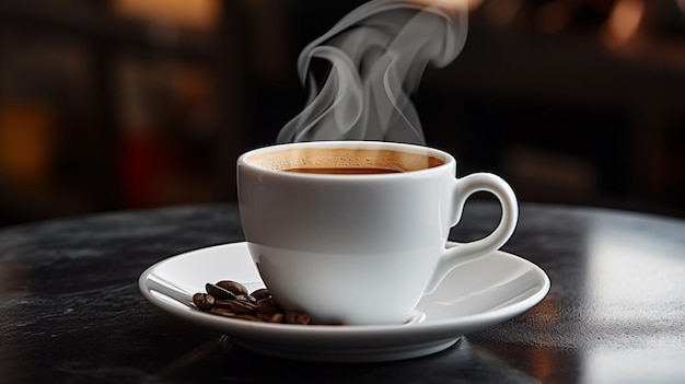 a cup of coffee with steam coming out of it