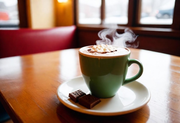 a cup of coffee with steam coming out of it