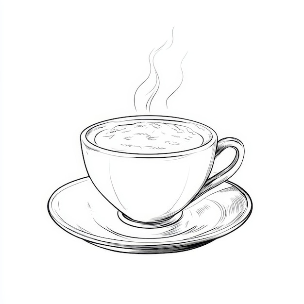 Cup of coffee with steam isolated on white background Vector illustration