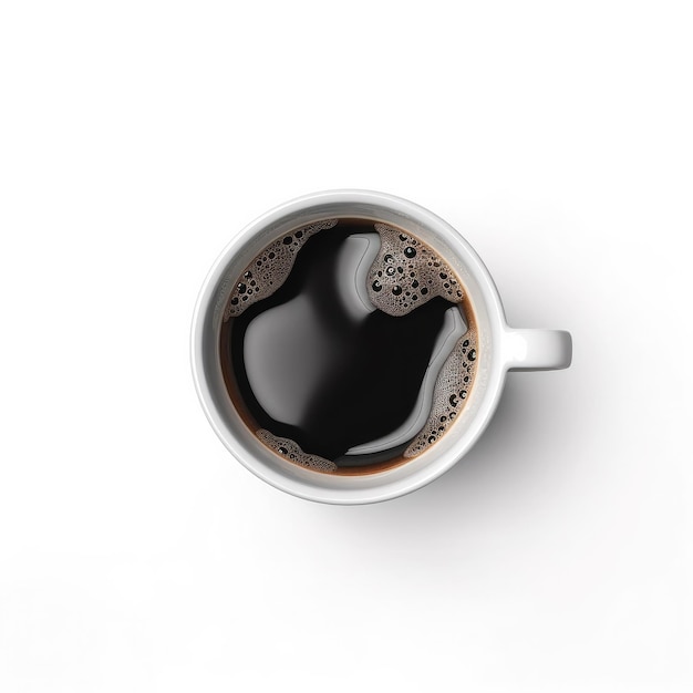 A cup of coffee with a white background